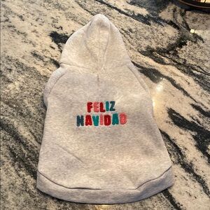 Gray Feliz Navidad Dog Hoodie